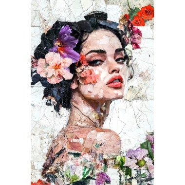 Vrouw met bloemen collage